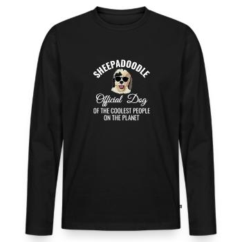 Sheepadoodle Doodle Dog - Men's Premium Organic Long Sleeve Shirt - black - Front - Nico (187cm)