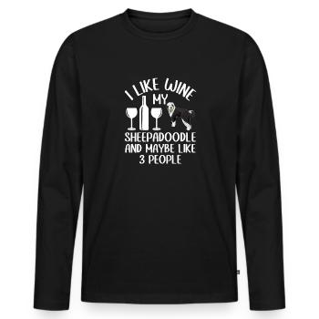 Sheepadoodle Doodle Dog - Men's Premium Organic Long Sleeve Shirt - black - Front - Nico (187cm)
