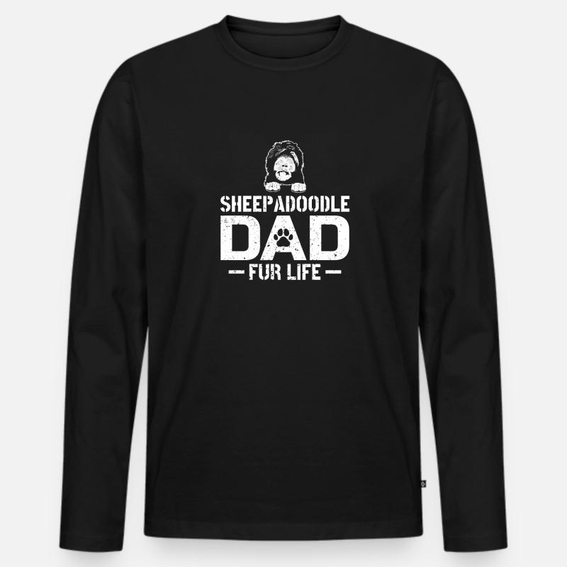 Sheepadoodle Doodle Hund - Männer Premium Bio Langarmshirt - Schwarz