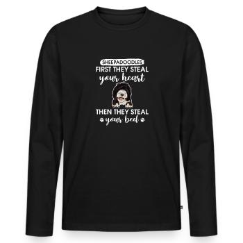 Sheepadoodle Doodle Dog - T-shirt manches longues Premium bio Homme - noir - Devant - Nico (187cm)