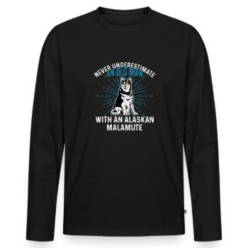 Chien Malamute d’Alaska - T-shirt manches longues Premium bio Homme - noir - Devant - Nico (187cm)