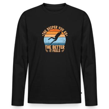 Taucher tieftauchen tauchen gehen im wasser - Männer Premium Bio Langarmshirt - Schwarz - Vorne - Nico (187cm)