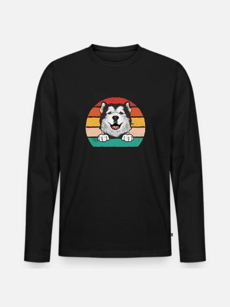 Alaskan Malamute Dog - Men's Premium Organic Long Sleeve Shirt - black