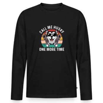 Alaskan Malamute Dog - Men's Premium Organic Long Sleeve Shirt - black - Front - Nico (187cm)