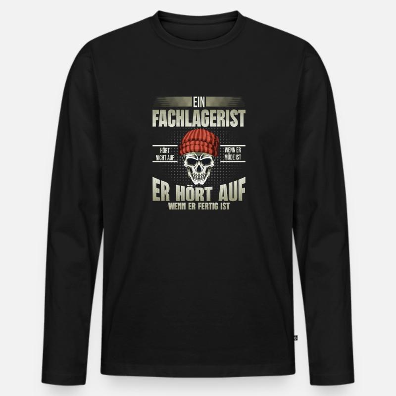 Fachlagerist - Männer Premium Bio Langarmshirt - Schwarz