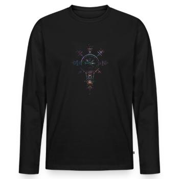 Celtic Vikinger Vegvisir compas Vikings - T-shirt manches longues Premium bio Homme - noir - Devant - Nico (187cm)