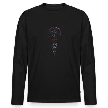 Celtic Vikinger Vegvisir compas Vikings - T-shirt manches longues Premium bio Homme - noir - Devant - Nico (187cm)