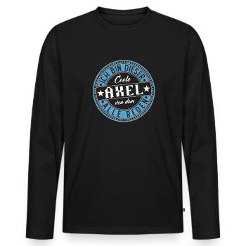 Axel Geschenkidee Geschenk Geburtstag - Männer Premium Bio Langarmshirt - Schwarz - Vorne - Nico (187cm)