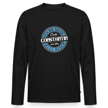 Constantin Geschenkidee Geschenk Geburtstag - Männer Premium Bio Langarmshirt - Schwarz - Vorne - Nico (187cm)