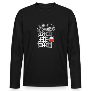 Résoudre des mots croisés - T-shirt manches longues Premium bio Homme - noir - Devant - Nico (187cm)
