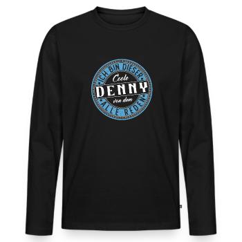 Denny Geschenkidee Geschenk Geburtstag - Männer Premium Bio Langarmshirt - Schwarz - Vorne - Nico (187cm)