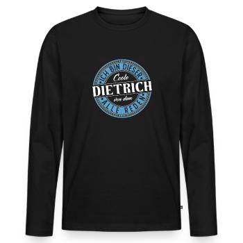 Dietrich Geschenkidee Geschenk Geburtstag - Männer Premium Bio Langarmshirt - Schwarz - Vorne - Nico (187cm)