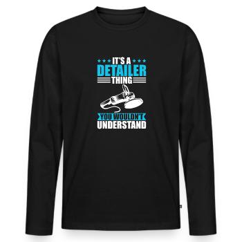 Auto aufbereiter ding das du nicht verstehst - Männer Premium Bio Langarmshirt - Schwarz - Vorne - Nico (187cm)