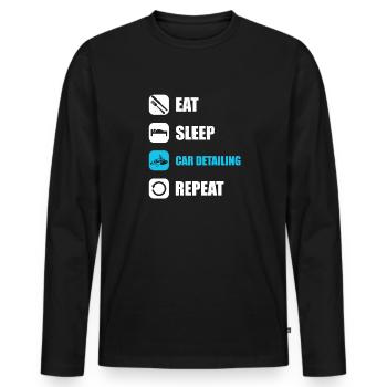 Auto aufbereiter essen schlafen aufbereiten - Männer Premium Bio Langarmshirt - Schwarz - Vorne - Nico (187cm)