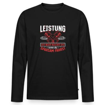 Hubraum Du bist nicht du, wenn du Sparsam fährst - Männer Premium Bio Langarmshirt - Schwarz - Vorne - Nico (187cm)