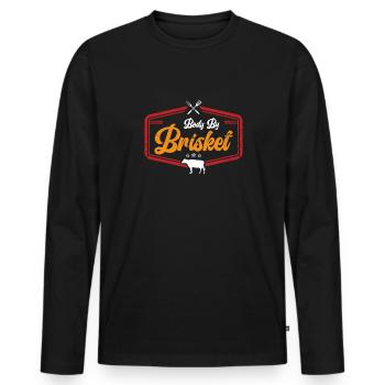 Body of Brisket - Funny bbq smoker - Men's Premium Organic Long Sleeve Shirt - black - Front - Nico (187cm)