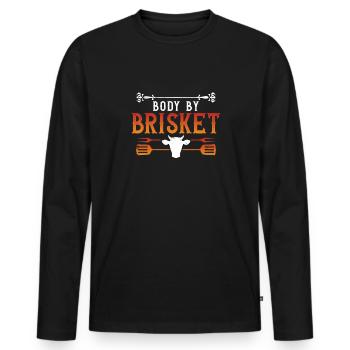 Body of Brisket - Funny bbq smoker - Men's Premium Organic Long Sleeve Shirt - black - Front - Nico (187cm)