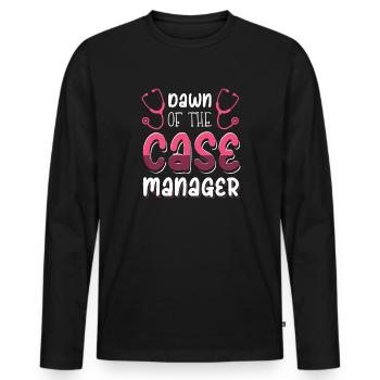 L’aube du gestionnaire de cas - T-shirt manches longues Premium bio Homme - noir - Devant - Nico (187cm)