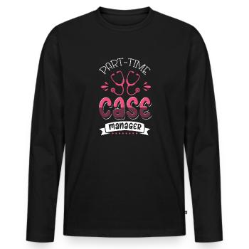 Teilzeit Case Manager - Männer Premium Bio Langarmshirt - Schwarz - Vorne - Nico (187cm)
