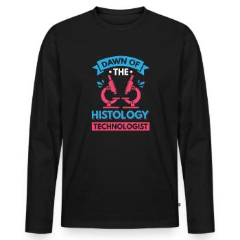 Dawn of the Histology Technologist - Men's Premium Organic Long Sleeve Shirt - black - Front - Nico (187cm)