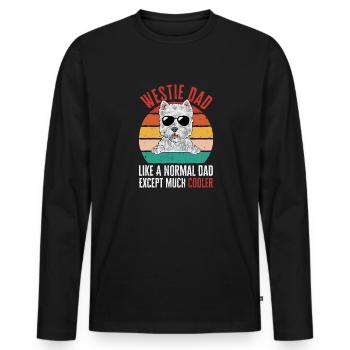 West Highland White Terrier Westie - T-shirt manches longues Premium bio Homme - noir - Devant - Nico (187cm)