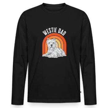 West Highland White Terrier Westie - Men's Premium Organic Long Sleeve Shirt - black - Front - Nico (187cm)