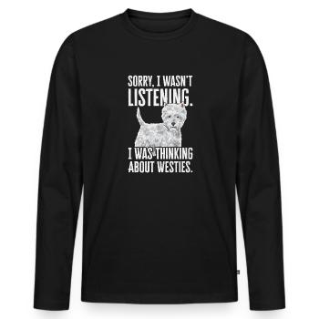 West Highland White Terrier Westie - T-shirt manches longues Premium bio Homme - noir - Devant - Nico (187cm)