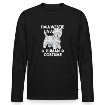 West Highland White Terrier Westie - Men's Premium Organic Long Sleeve Shirt - black - Front - Nico (187cm)