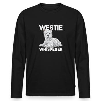 West Highland White Terrier Westie - Männer Premium Bio Langarmshirt - Schwarz - Vorne - Nico (187cm)