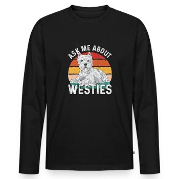 West Highland White Terrier Westie - T-shirt manches longues Premium bio Homme - noir - Devant - Nico (187cm)