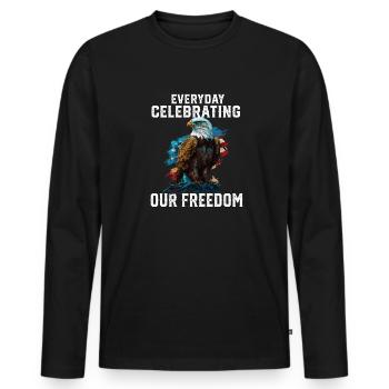 Everyday Celebrating Our Freedom American Bald - Männer Premium Bio Langarmshirt - Schwarz - Vorne - Nico (187cm)