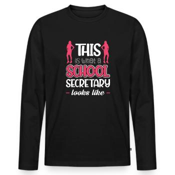 Voici à quoi ressemble une secrétaire d’école - T-shirt manches longues Premium bio Homme - noir - Devant - Nico (187cm)