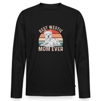 West Highland White Terrier Westie - Männer Premium Bio Langarmshirt - Schwarz - Vorne - Nico (187cm)