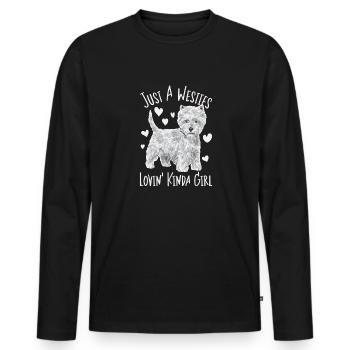 West Highland White Terrier Westie - Men's Premium Organic Long Sleeve Shirt - black - Front - Nico (187cm)
