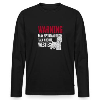 West Highland White Terrier Westie - T-shirt manches longues Premium bio Homme - noir - Devant - Nico (187cm)