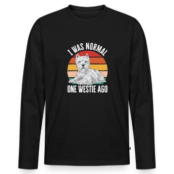 West Highland White Terrier Westie - Men's Premium Organic Long Sleeve Shirt - black - Front - Nico (187cm)