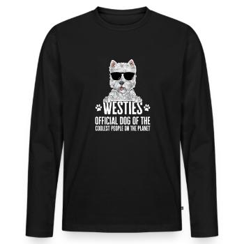 West Highland White Terrier Westie - T-shirt manches longues Premium bio Homme - noir - Devant - Nico (187cm)