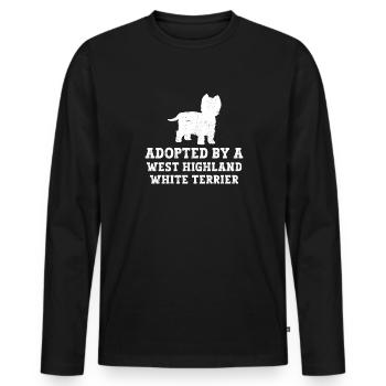 West Highland White Terrier Westie - T-shirt manches longues Premium bio Homme - noir - Devant - Nico (187cm)