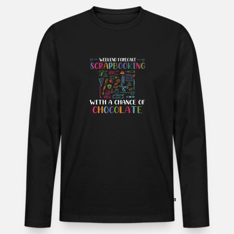 Wochenend-Prognose-Scrapbooking mit Schokolade - Männer Premium Bio Langarmshirt - Schwarz