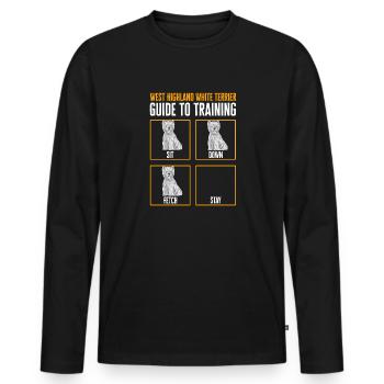West Highland White Terrier Westie - Männer Premium Bio Langarmshirt - Schwarz - Vorne - Nico (187cm)