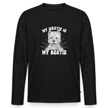 West Highland White Terrier Westie - Men's Premium Organic Long Sleeve Shirt - black - Front - Nico (187cm)