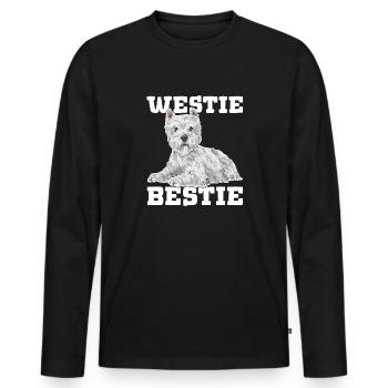 West Highland White Terrier Westie - Männer Premium Bio Langarmshirt - Schwarz - Vorne - Nico (187cm)