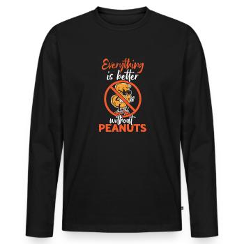 Alles Ist Besser Ohne Erdnüsse Erdnuss-allergiker - Männer Premium Bio Langarmshirt - Schwarz - Vorne - Nico (187cm)
