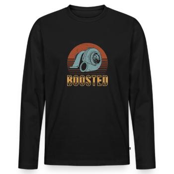 Turbocharger Boosted - Turbo & Tuning - Men's Premium Organic Long Sleeve Shirt - black - Front - Nico (187cm)
