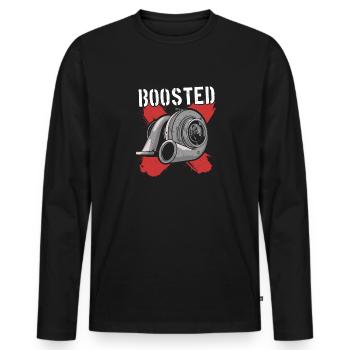 Turbocharger Boosted - Turbo & Tuning - Men's Premium Organic Long Sleeve Shirt - black - Front - Nico (187cm)
