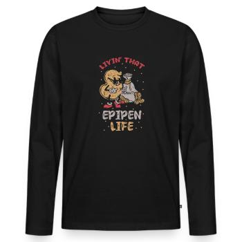 The Epipen-life peanut allergy sufferers - Men's Premium Organic Long Sleeve Shirt - black - Front - Nico (187cm)