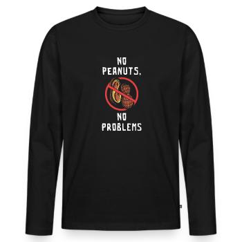 Keine Erdnüsse Keine Probleme Erdnuss-allergiker - Männer Premium Bio Langarmshirt - Schwarz - Vorne - Nico (187cm)
