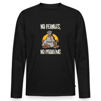 Keine Erdnüsse Keine Probleme Erdnuss-allergiker - Männer Premium Bio Langarmshirt - Schwarz - Vorne - Nico (187cm)