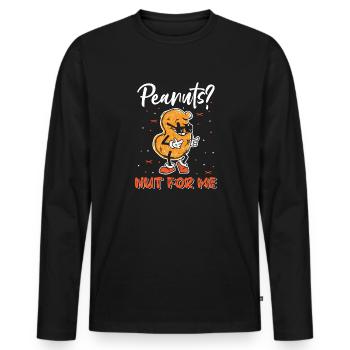 Erdnüsse? Nicht Für Mich Erdnuss-allergiker - Männer Premium Bio Langarmshirt - Schwarz - Vorne - Nico (187cm)