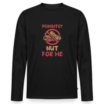 Erdnüsse? Nicht Für Mich Erdnuss-allergiker - Männer Premium Bio Langarmshirt - Schwarz - Vorne - Nico (187cm)